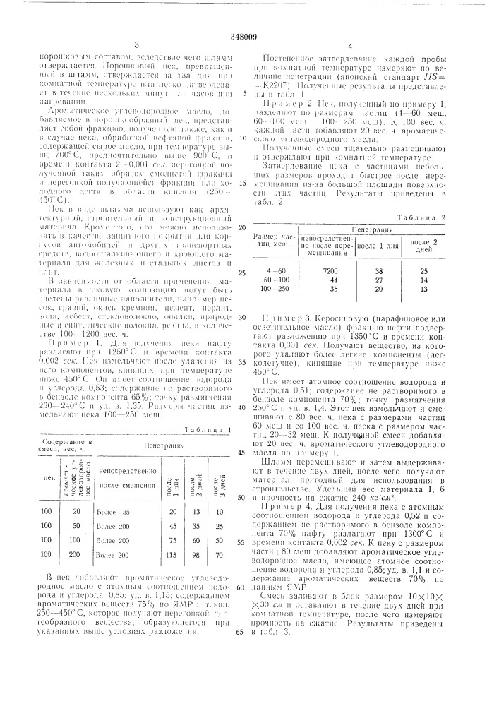На основе пека (патент 348009)