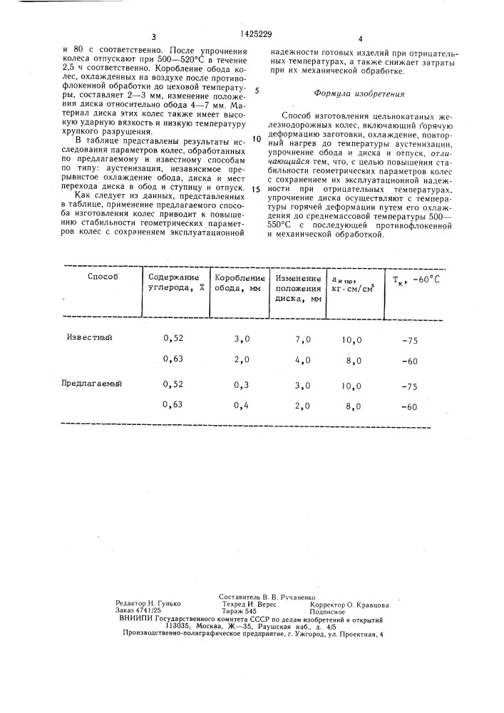 Способ изготовления цельнокатаных железнодорожных колес (патент 1425229)