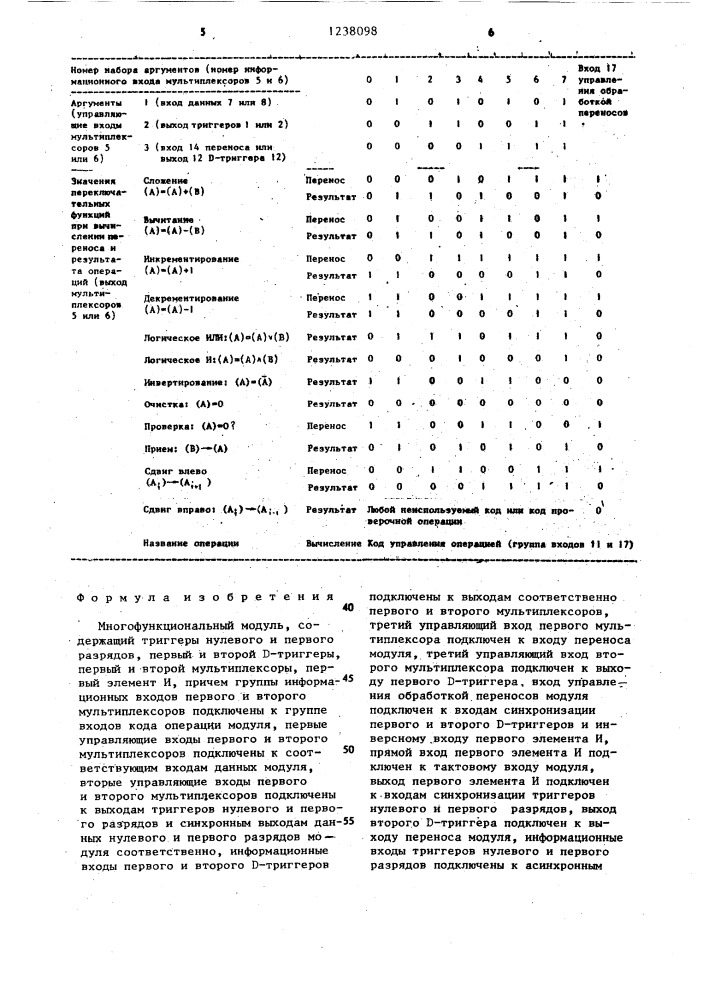 Многофункциональный модуль (патент 1238098)