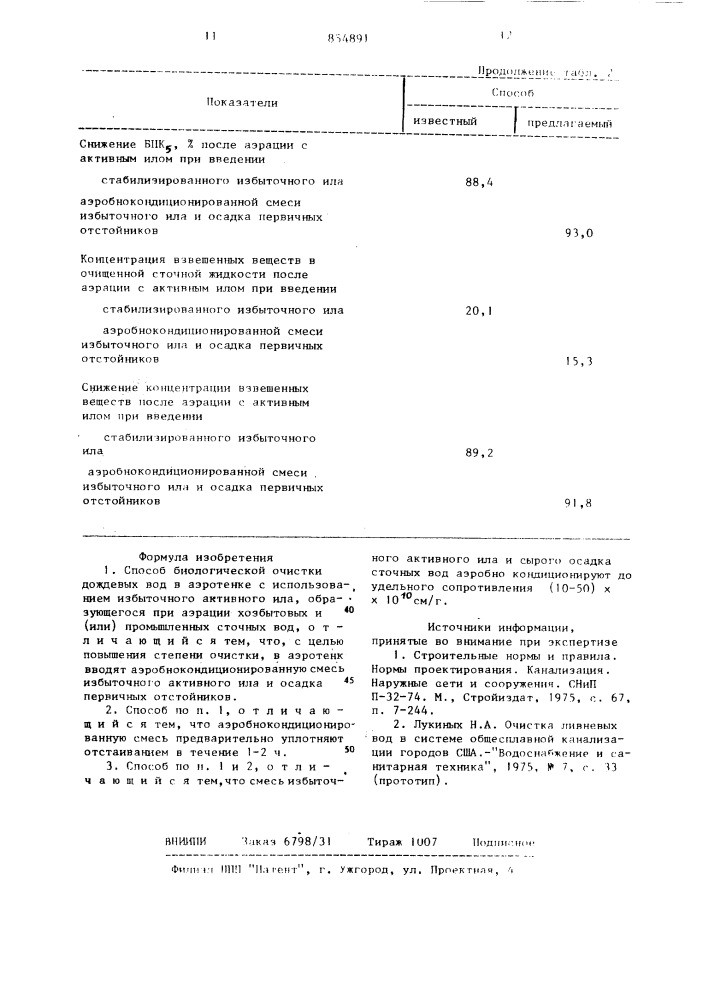 Способ биологической очистки дождевых вод (патент 854891)