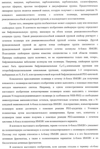 Конъюгаты с полимером а-бокса hmgb1 и вариантов а-бокса hmgb1 (патент 2458070)