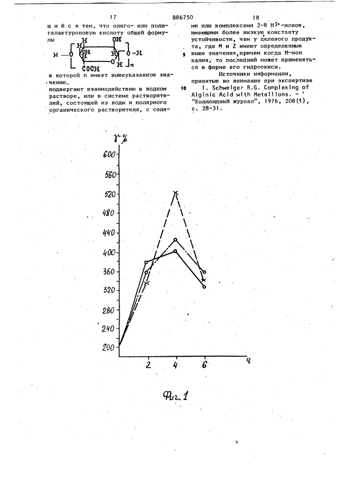 Способ получения комплекса иона металла с олигоили полигалактуроновыми кислотами (патент 886750)