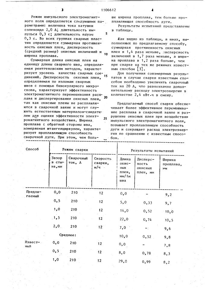 Способ дуговой сварки (патент 1106612)