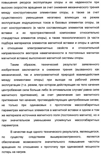 Способ магнитной разгрузки тел качения от действия центробежных сил в опорах вращения и опора вращения для его осуществления (варианты) (патент 2348839)