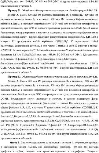 Азагетероциклы, комбинаторная библиотека, фокусированная библиотека, фармацевтическая композиция и способ получения (варианты) (патент 2318818)