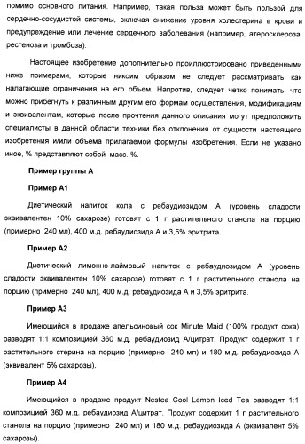 Композиция интенсивного подсластителя с фитостерином и подслащенные ею композиции (патент 2417033)