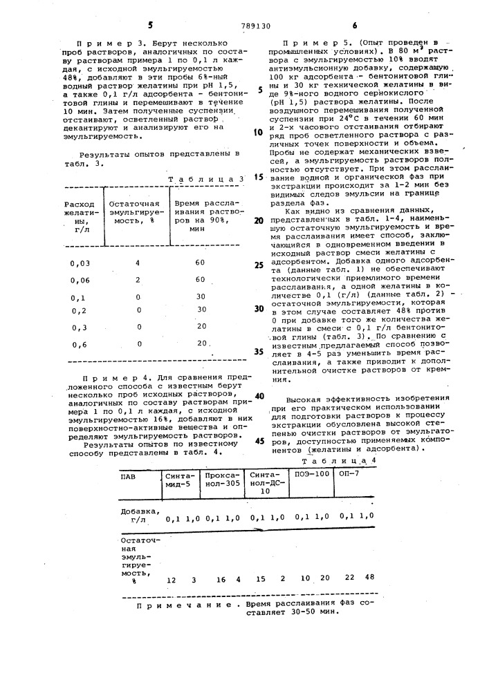 Способ предотвращения эмульгирования (патент 789130)