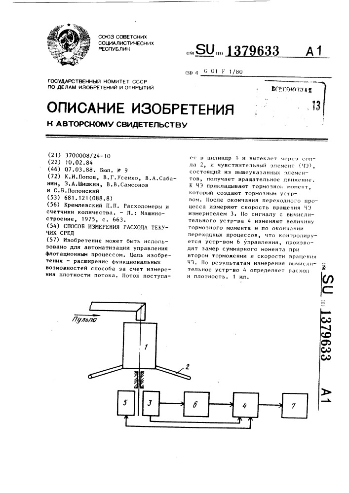 Способ измерения расхода текучих сред (патент 1379633)