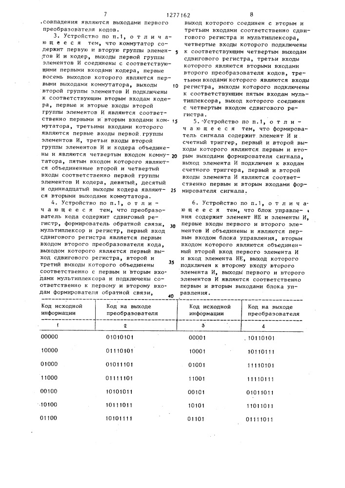 Устройство для передачи цифровых сигналов с режимом сжатия (патент 1277162)