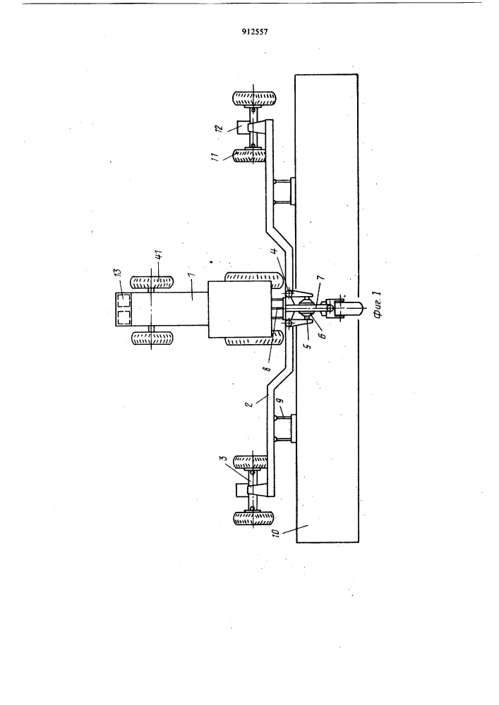 Устройство управления гидропередачами технологических тележек транспортного средства (патент 912557)