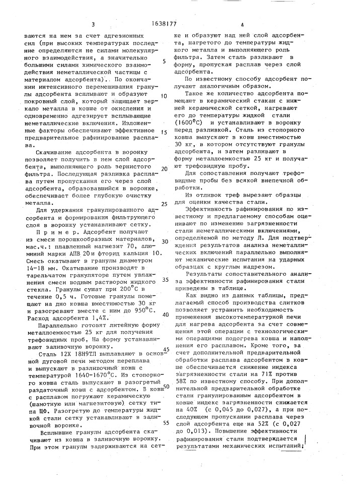 Способ производства слитков (патент 1638177)