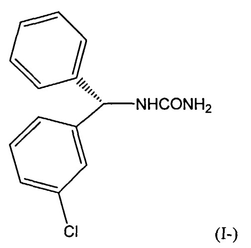 Оптические изомеры (+) и (-)-бензгидрилмочевин и (+) и (-)-1-[(3-хлорфенил)-фенил-метил]мочевины, фармацевтическая композиция на их основе и способ их получения (патент 2537361)