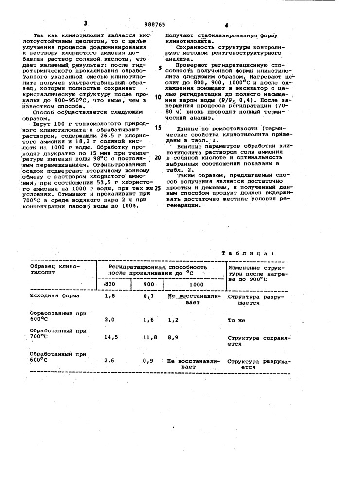 Способ получения стабилизированного цеолита (патент 988765)