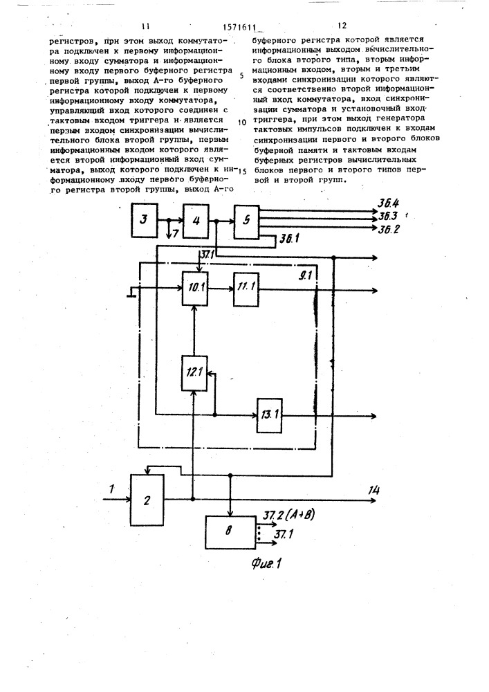 Устройство для вычисления быстрого преобразования фурье (патент 1571611)