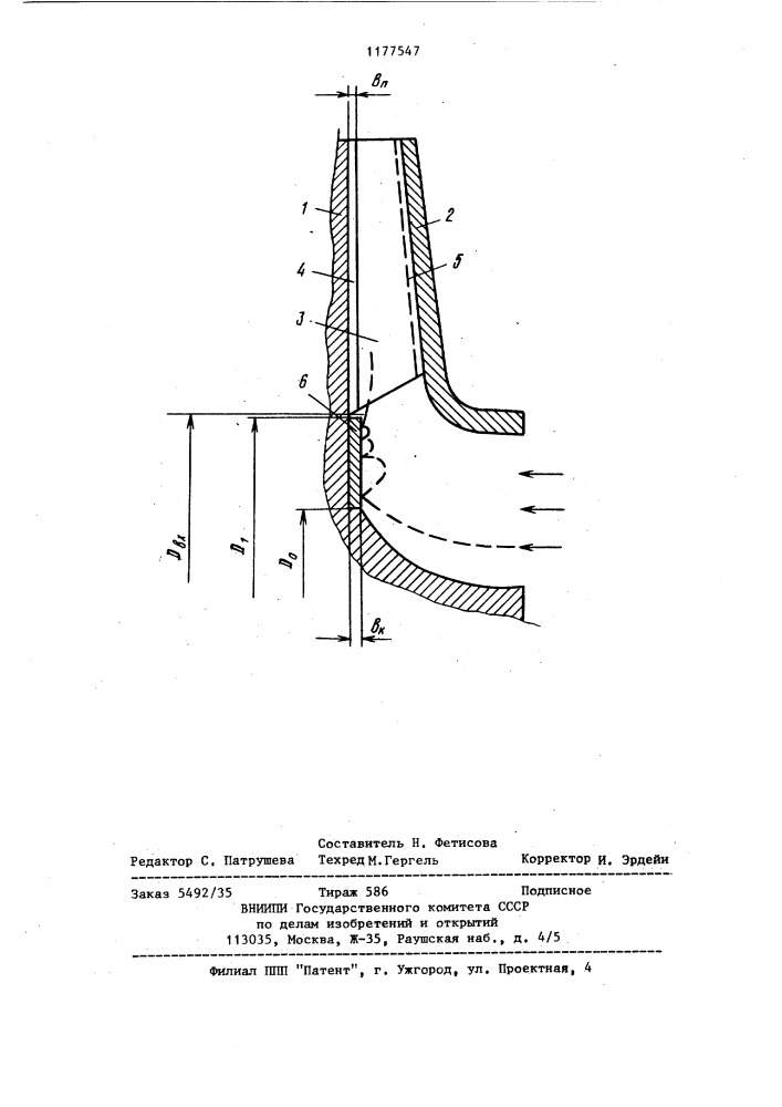 Рабочее колесо центробежного компрессора (патент 1177547)