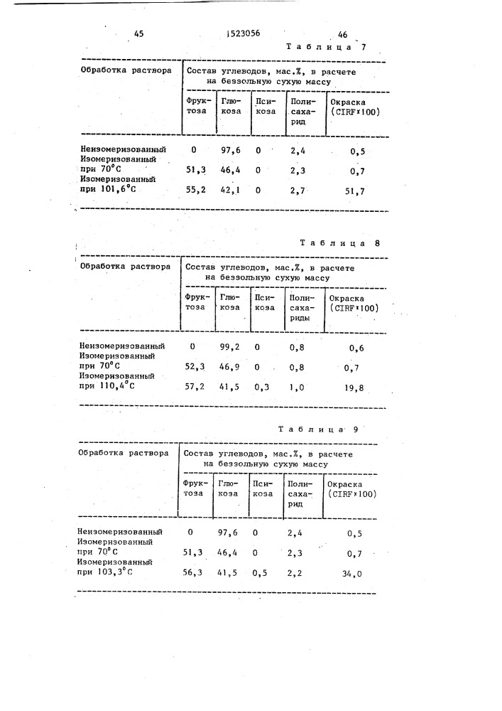 Способ изомеризации глюкозы во фруктозу (патент 1523056)