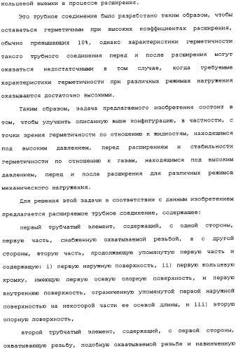 Герметичное трубное соединение с одной или несколькими наклонными опорными поверхностями, выполненное при помощи пластического расширения (патент 2339867)