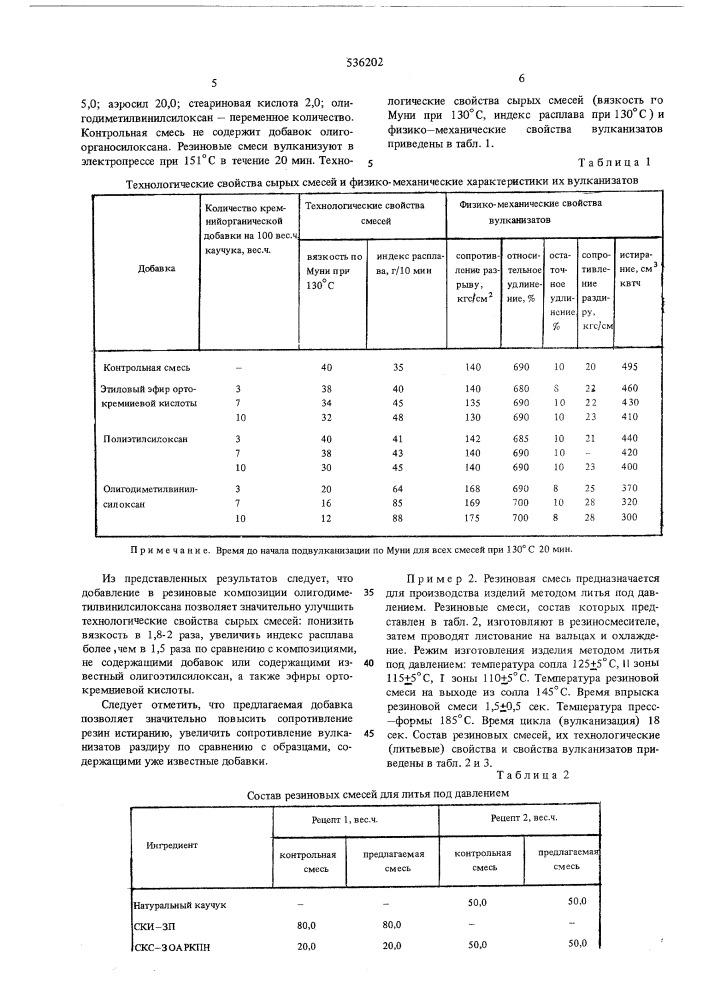 Резиновая смесь (патент 536202)