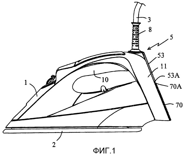 Утюг для глажения, содержащий усовершенствованное направляющее устройство для шнура (патент 2417279)