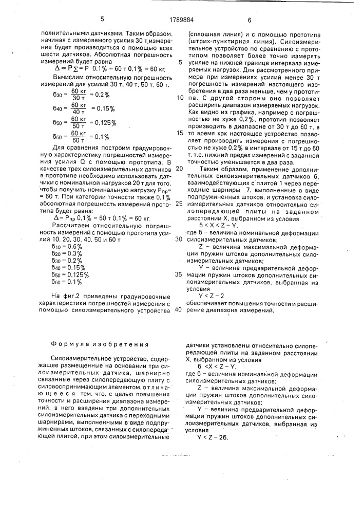 Силоизмерительное устройство (патент 1789884)