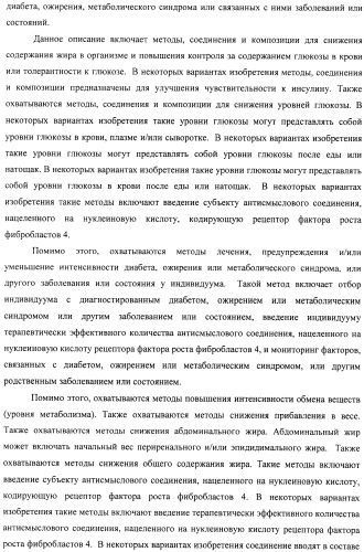 Композиции и способы модуляции экспрессии рецептора фактора роста фибробластов 4 (fgfr4) (патент 2501803)