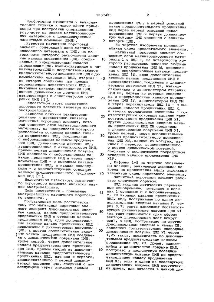 Магнитный пороговый элемент (патент 1037425)