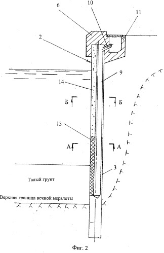 Подпорная стенка на многолетнемерзлом грунте (варианты) (патент 2502845)