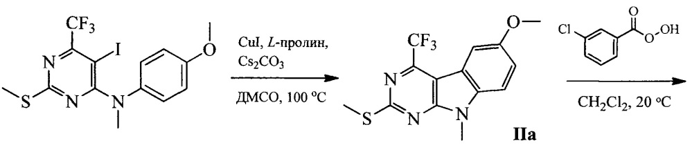 2-аминозамещенные 6-метокси-4-трифторметил-9н-пиримидо[4,5b]индолы, способ их получения, применение и предшественники (патент 2625316)