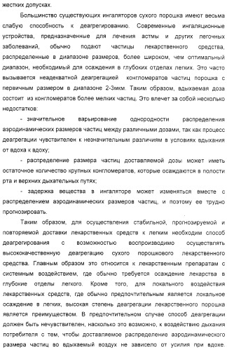 Деагрегация и диспергирование в воздух лекарственного порошка (патент 2322269)