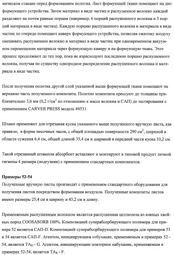 Впитывающие изделия, содержащие впитывающие материалы, проявляющие свойства отбухания/ вторичного набухания (патент 2490029)