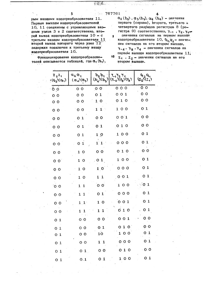 Устройство для умножения (патент 767761)