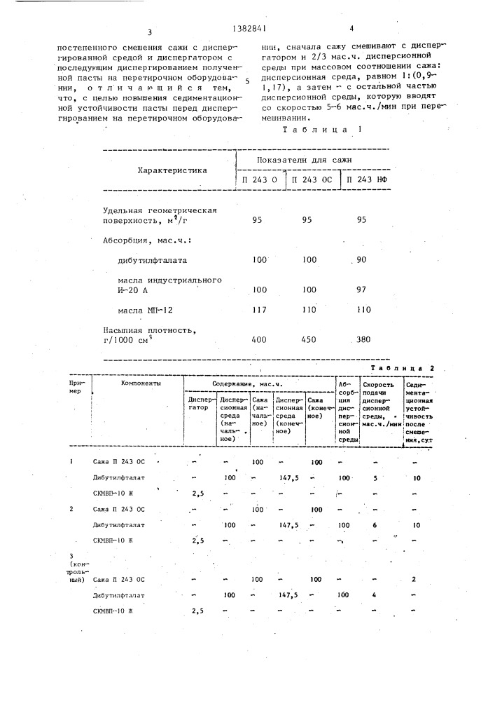 Способ получения пасты на основе печной гранулированной сажи (патент 1382841)