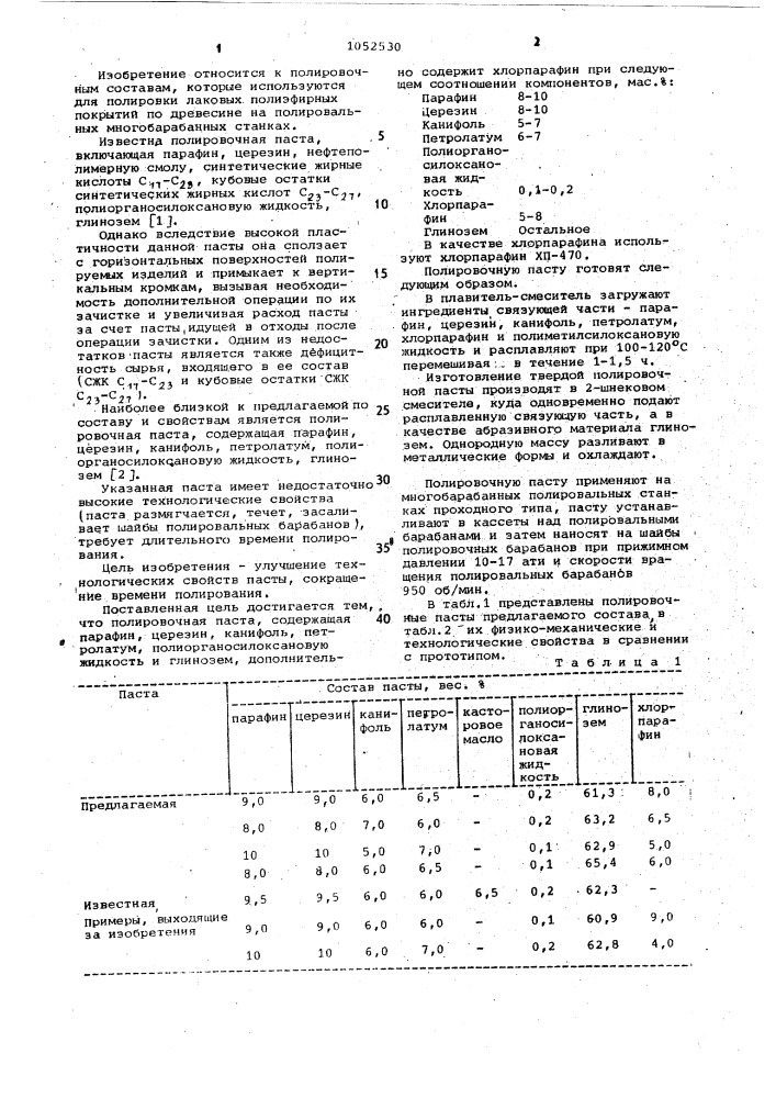 Полировочная паста (патент 1052530)