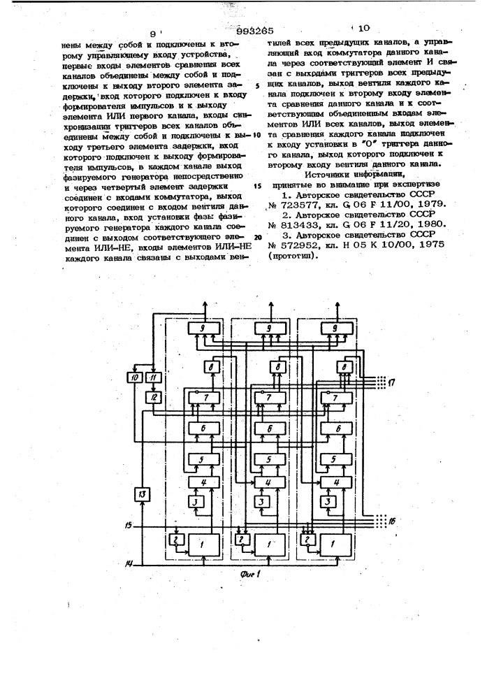 Многоканальный резервированный генератор импульсов (патент 993265)