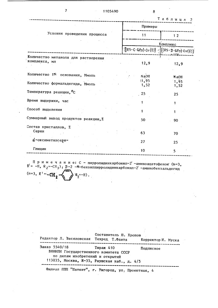 Способ получения серина (патент 1105490)