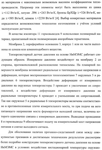 Тензорезисторный датчик давления на основе нано- и микроэлектромеханической системы (патент 2397461)