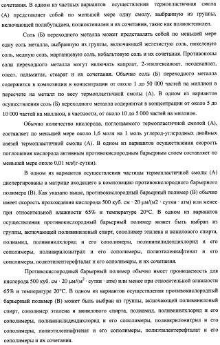 Многослойная пленка, имеющая активный противокислородный барьерный слой с радиационно-стимулированными активными барьерными свойствами (патент 2435674)