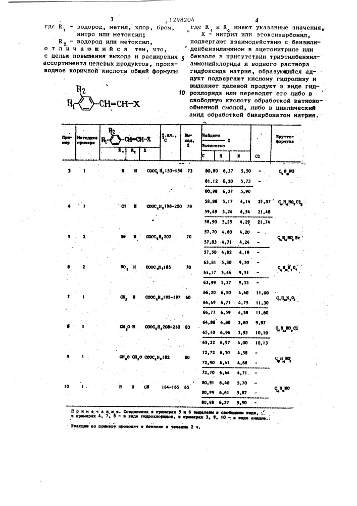 Способ получения 3,4-диарил-гамма-аминомасляных кислот или их циклических амидов (патент 1298204)