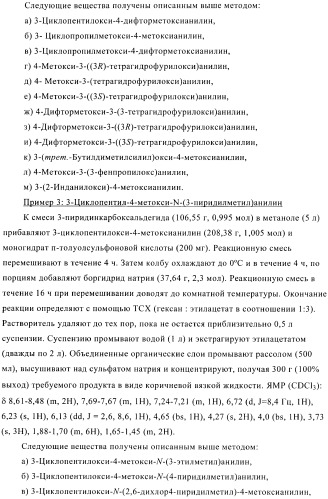 Ингибиторы фосфодиэстеразы 4, включающие n-замещенные аналоги анилина и дифениламина (патент 2368604)