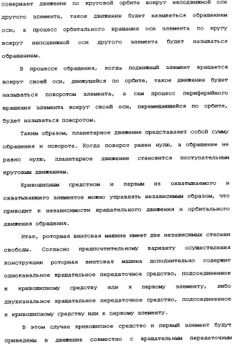 Роторная винтовая машина объемного типа и способ преобразования движения в объемной винтовой машине (патент 2336436)