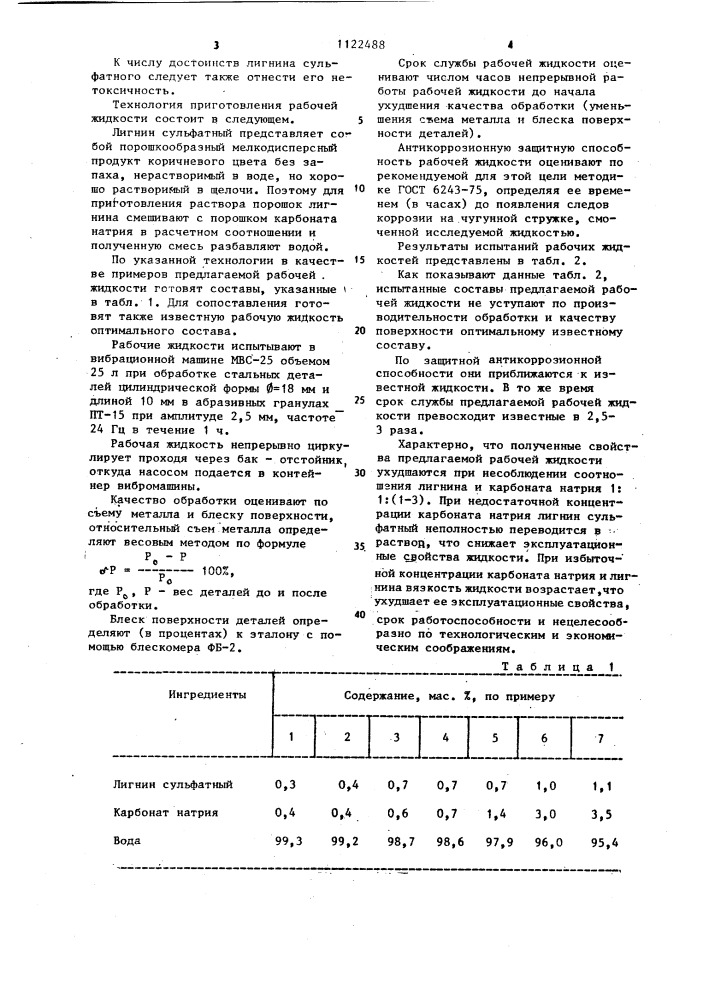 Рабочая жидкость для вибрационной абразивной обработки стальных деталей (патент 1122488)