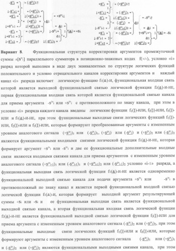 Функциональная структура корректировки аргументов промежуточной суммы &#177;[s&#39;&#39;i] параллельного сумматора в позиционно-знаковых кодах f(+/-) (патент 2362204)