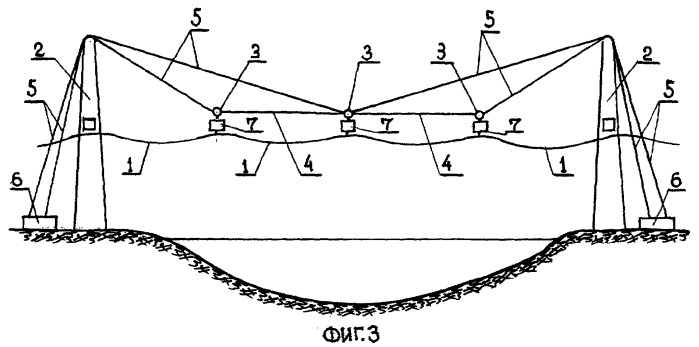 Вантовый переход высоковольтной линии электропередачи через естественное препятствие (патент 2374731)