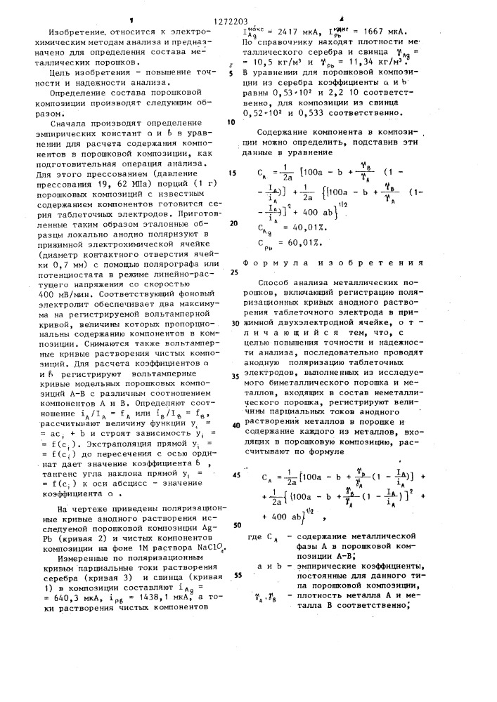 Способ анализа металлических порошков (патент 1272203)