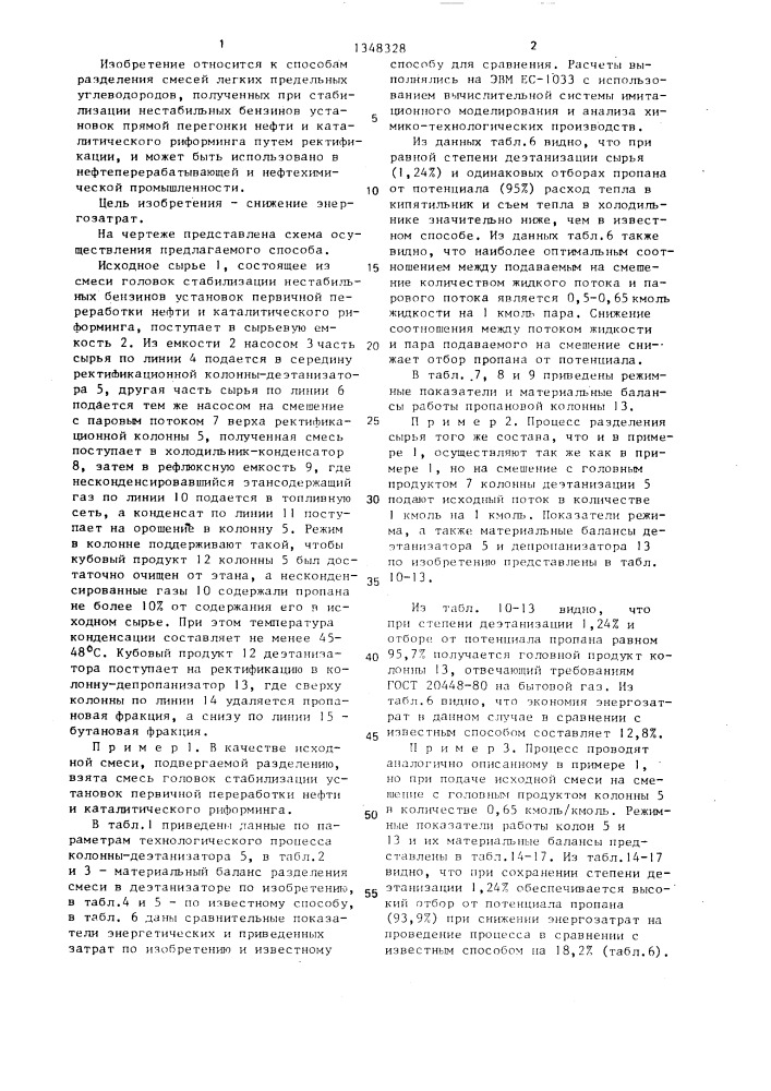 Способ разделения смесей легких предельных углеводородов (патент 1348328)