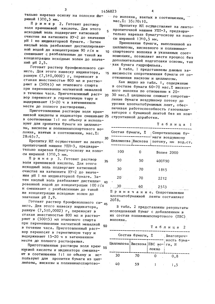 Способ изготовления индикаторной ленты для определения паров аммиака (патент 1456823)