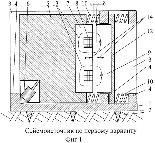 Импульсный электромагнитный источник поперечных сейсмических волн (варианты) (патент 2457512)