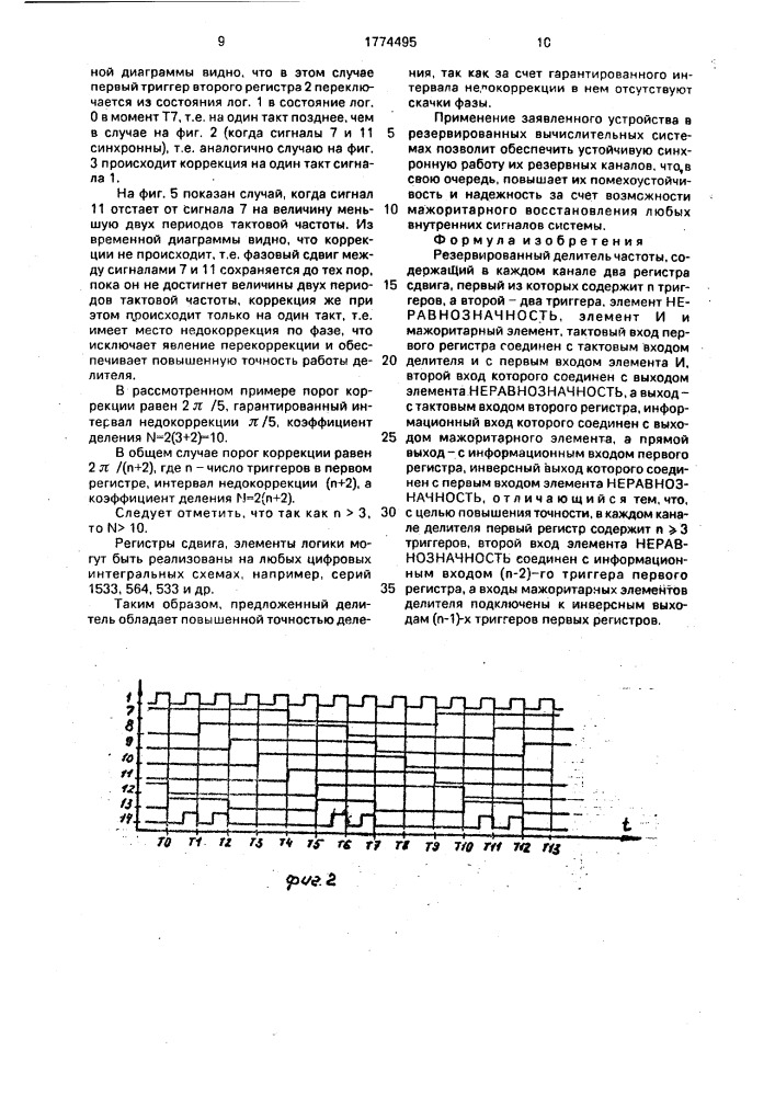 Резервированный делитель частоты (патент 1774495)