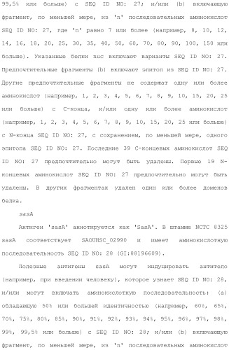 Композиции для иммунизации против staphylococcus aureus (патент 2508126)