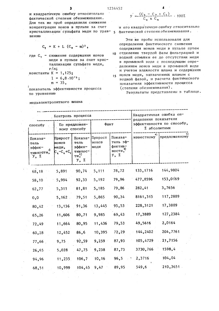 Способ контроля процесса обезмеживания медьэлектролитного шлама (патент 1234452)